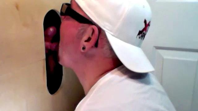 Buddy Gets His First Gloryhole Blowjob