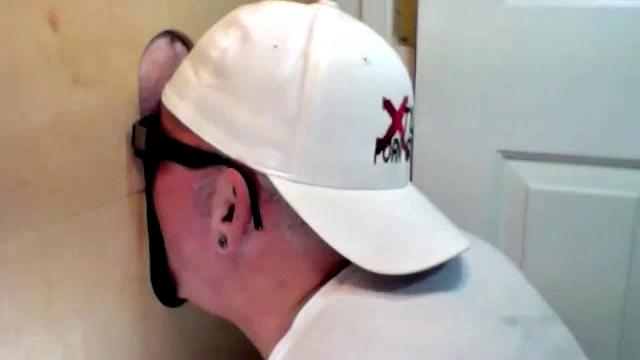 Buddy Gets His First Gloryhole Blowjob