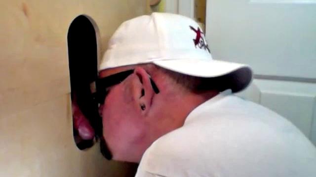 Buddy Gets His First Gloryhole Blowjob