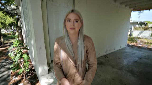 American blonde babe in Distress gets her small tits and tight pussy drilled hard in the bedroom