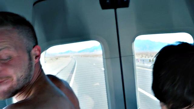 Fisting jock with gloves hands rims and fists BF in a van