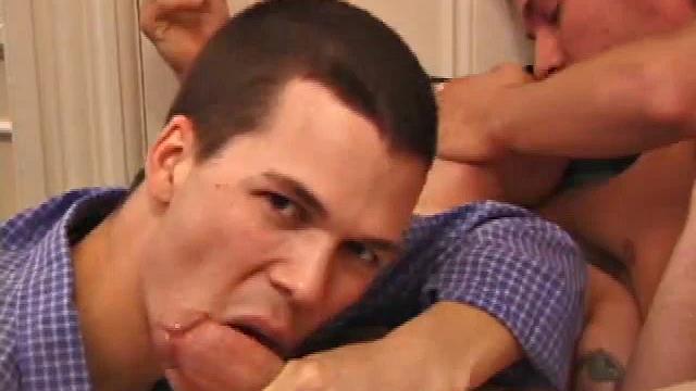 The four guys strip and start playing with each other's. Brock does Torque and Matthew does Tag. Torque and Tag end up seated on the bed while Brock and Matthew suck their.