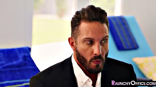 Office nympho spoiling the boss