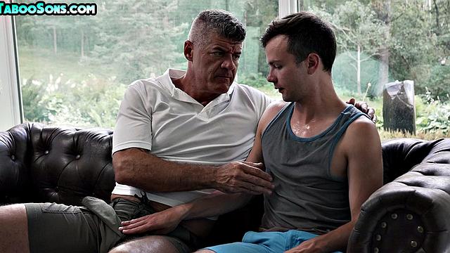 Fingering stepdad sucked by 21yo stepson twink