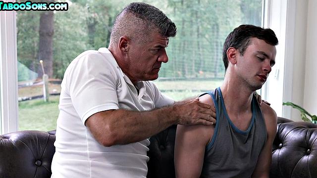 Fingering stepdad sucked by 21yo stepson twink