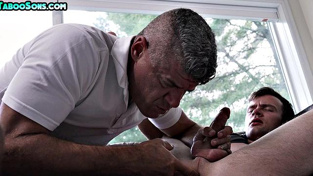 Fingering stepdad sucked by 21yo stepson twink