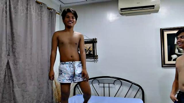 This cute ticklish Asian boy returns for a old tie and tickle session with Daddy Mike and Vahn Valdez. Fully equipped with feathers, hairbrush, and lubricant, Daddy and Vahn put this little twink through tickling hell.