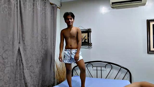 This cute ticklish Asian boy returns for a old tie and tickle session with Daddy Mike and Vahn Valdez. Fully equipped with feathers, hairbrush, and lubricant, Daddy and Vahn put this little twink through tickling hell.