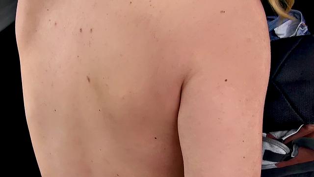 Curly-haired babe with tattoos gets her pussy drilled in the park in POV