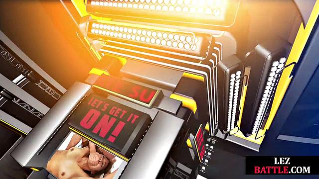 Stunning wrestling dominated by babe