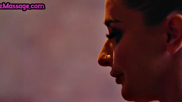 Oiled lez masseuses sucking and stroking in 3way