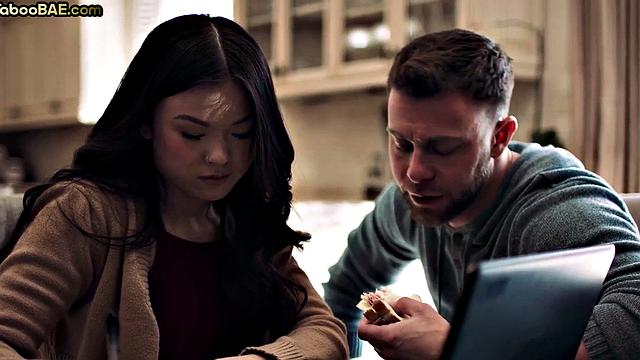 Muffdiving Asian bae doggystyled in passionate threesome