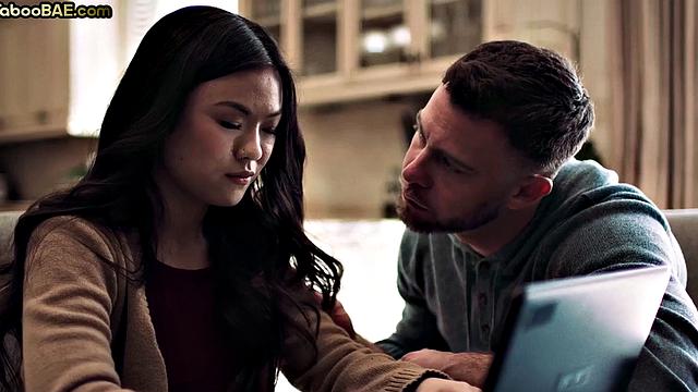 Muffdiving Asian bae doggystyled in passionate threesome