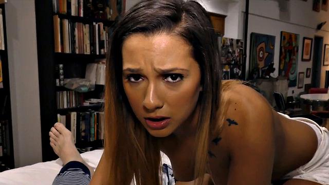 Piercedclit amateur giving POV tugjob