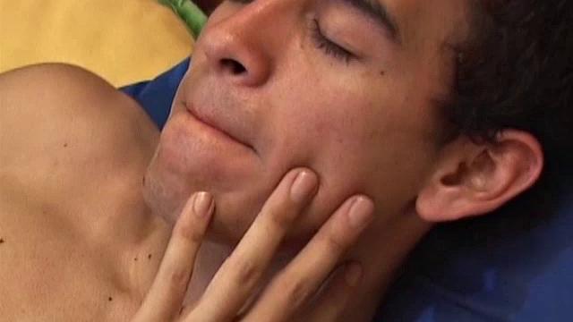 Skinny Latino Damian takes us to his bedroom to watch him jerk off. There, the clothes strip off and the big uncut cock gets hard, before this naked and horny young man begins stroking with drtermination.