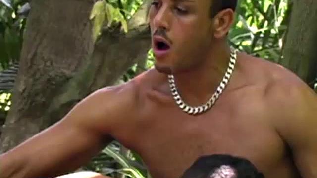 In the jungle of giant cocks, Gomez Aguilar meets Latin bottom Hernando Romano. The slow fucking seems to last for hours, even while other curious jungle boys lurk and watch