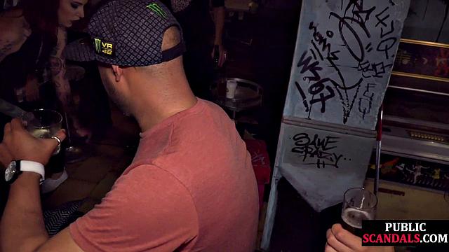 Mouthgagged naughty babe fucked in public