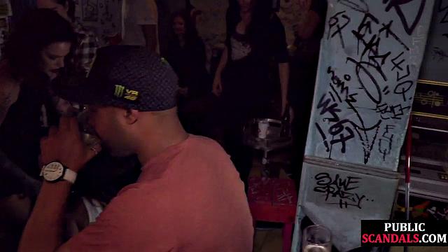 Mouthgagged naughty babe fucked in public