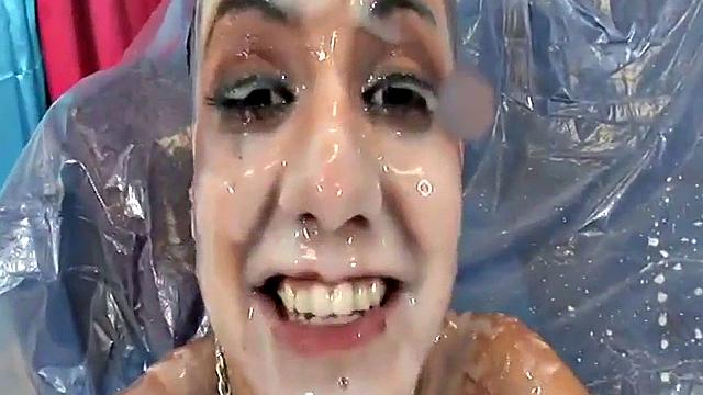 Pussy fuck and facial slut