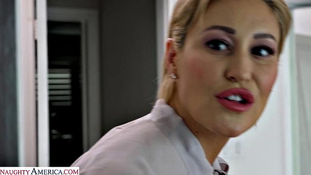 Big tit MILF Ryan Keely seduces son's friend in shower