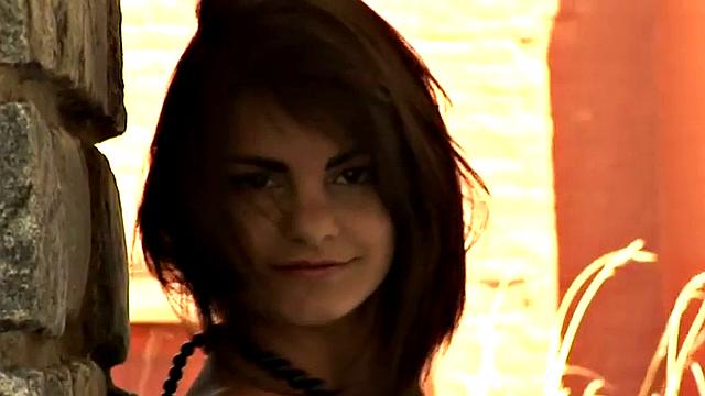 Naughty petite teen in the rain