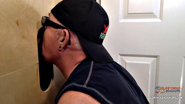 First Time At The Gloryhole For Daddy Cock