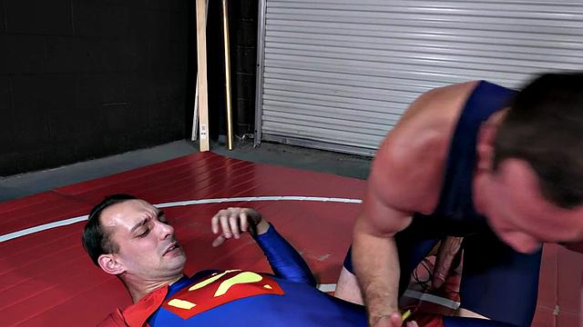 Dominant wrestler barebacks gay after fight