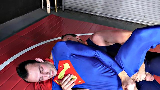 Dominant wrestler barebacks gay after fight