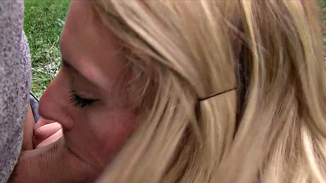 Watch this amateur babe give a hot outdoor blowjob & get her wet pussy licked