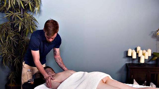 Massaged jock bred by inked stepbro until shooting jizz