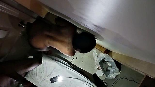 A Texas ebony MILF get her big ass and mouth satisfied in glory hole action