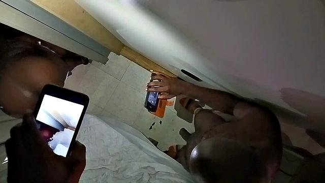 A Texas ebony MILF get her big ass and mouth satisfied in glory hole action