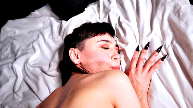 Skinny inked and pierced GF fucked while talking dirty