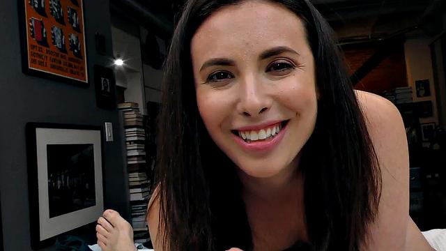 POV amateur anal babe gaping her butthole on sucked cock