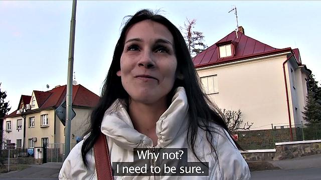 Pretty Dark Haired Girl Surprises Stranger With Huge Tits