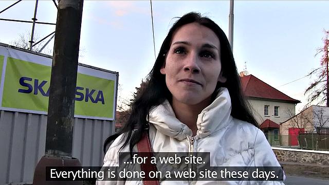 Pretty Dark Haired Girl Surprises Stranger With Huge Tits