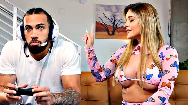 Cute Kali Roses shows off her new big tits