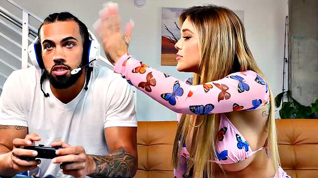 Cute Kali Roses shows off her new big tits