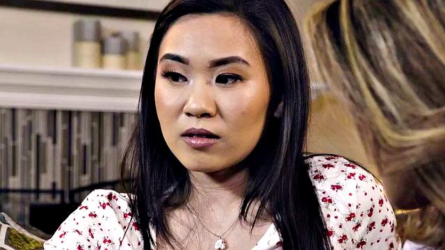 Nippon lesbian babes enjoy facesitting and 69 on couch