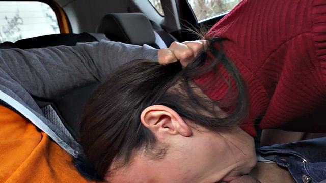 Classy learner driver pussybanged by instructor in car