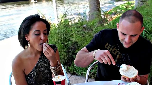 Latina Taco gives a killer outdoor handjob & fucks like a pro in the living room