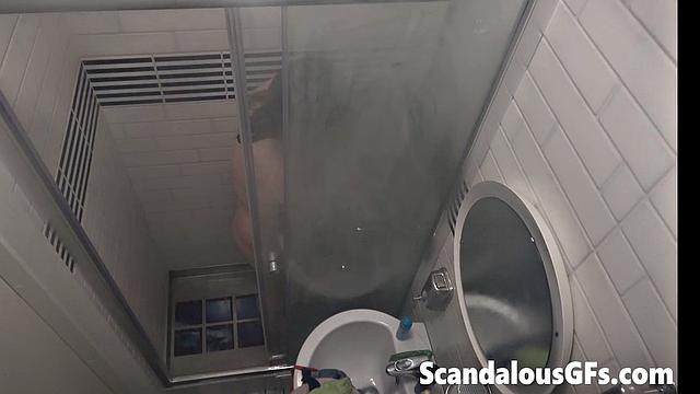 Video of my stepsis taking a long rejuvenating hot water shower