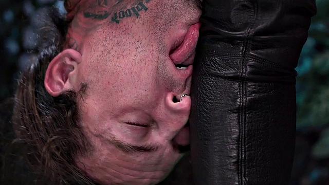 Femdom busty MILF smothering sub while toys pussy