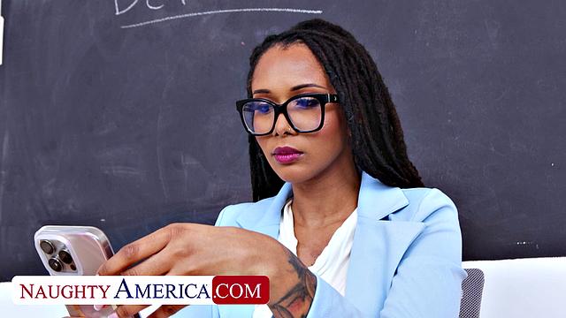 Professor Cali Sweets has alone time with her student in class