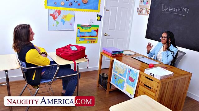 Professor Cali Sweets has alone time with her student in class