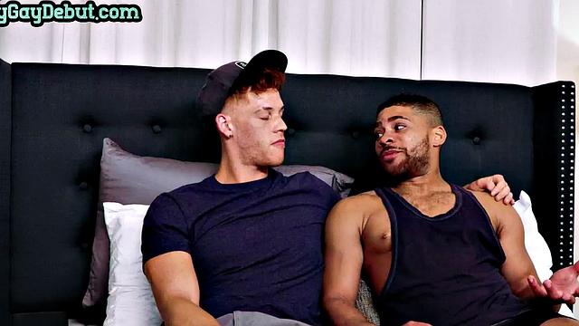 Black stud fucked by ginger top after anal casting