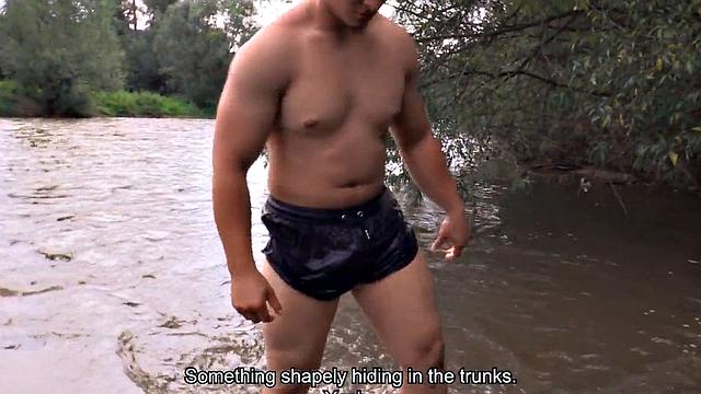 Euro picked up stud barebacked outdoors for POV cumshot