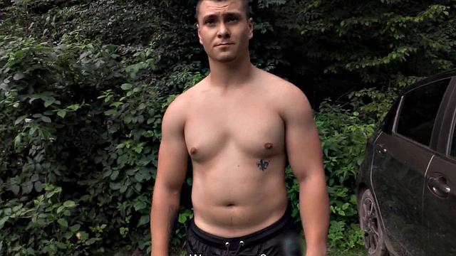 Euro picked up stud barebacked outdoors for POV cumshot