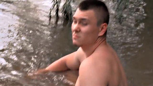 Euro picked up stud barebacked outdoors for POV cumshot