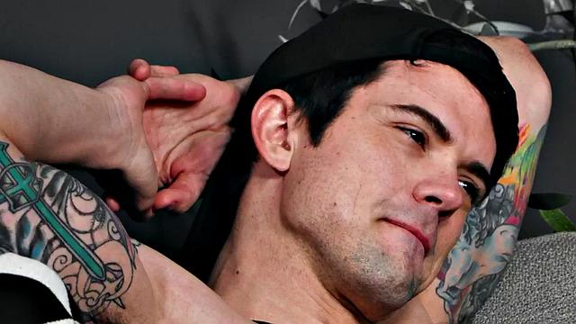 Rimjob inked stud drills Asian asshole till cum in mouth